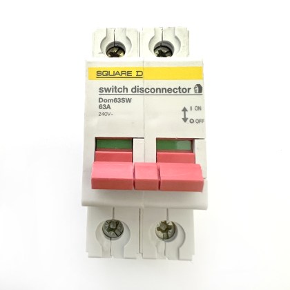 Square D Domae Dom63SW 63A 63 Amp 2 Double Pole Isolator Main Switch Disconnector